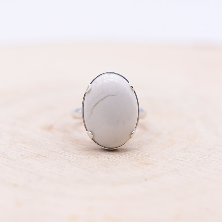 Bague Howlite "Patience" Argent 925