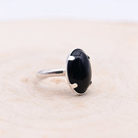 Bague Obsidienne Noire "Armure" Argent 925