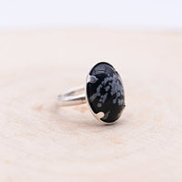 Bague Obsidienne Mouchetée "Clarté et Protection" Argent 925