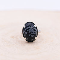 Bague Obsidienne Mouchetée "Clarté et Protection" Argent 925