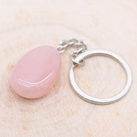 Porte-Clés Quartz Rose "Amour"