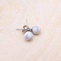 Boucles d'oreilles Howlite "Patience"