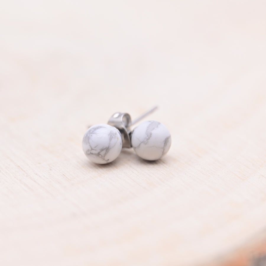 Boucles d'oreilles Howlite "Patience"