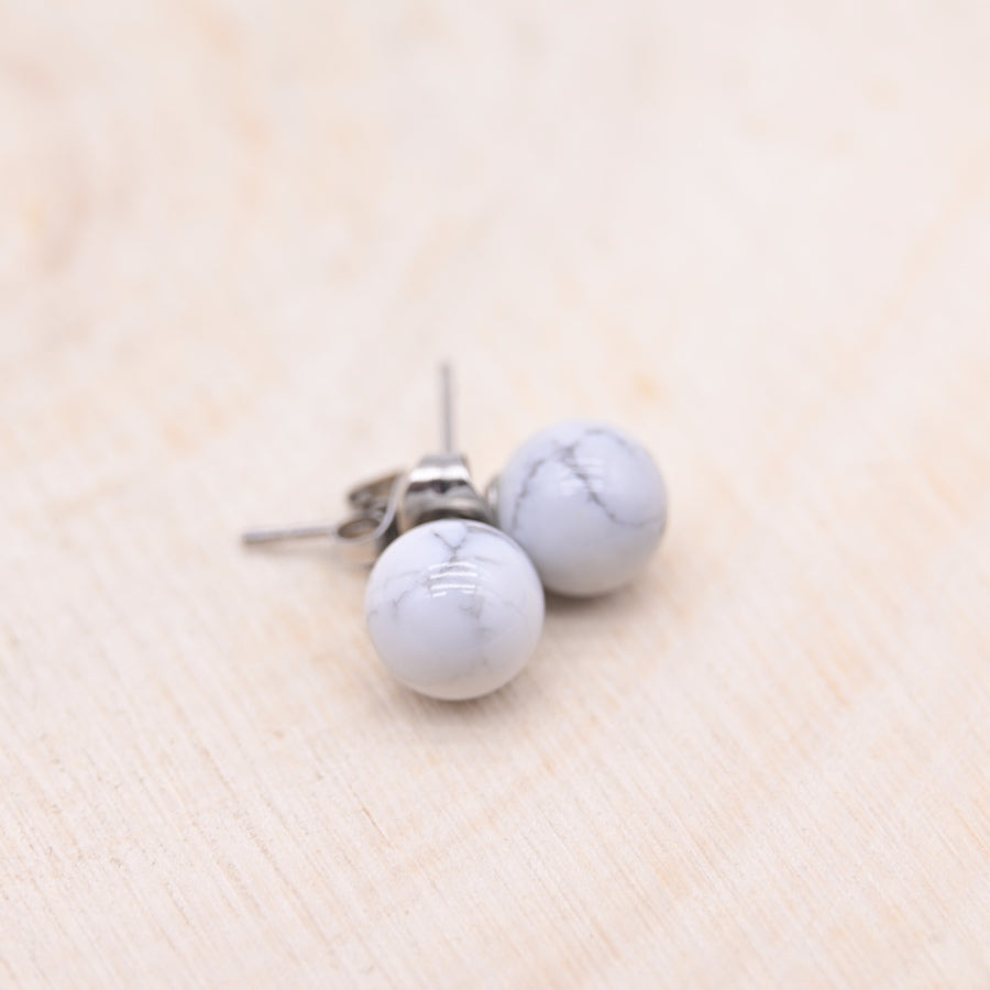 Boucles d'oreilles Howlite "Patience"