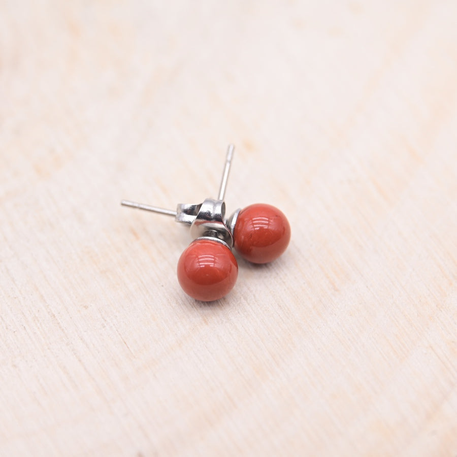 Boucles d'oreilles Jaspe Rouge "Vitalité"