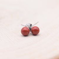 Boucles d'oreilles Jaspe Rouge "Vitalité"