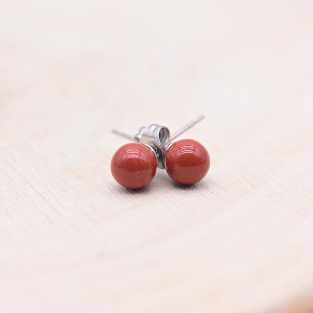 Boucles d'oreilles Jaspe Rouge "Vitalité"