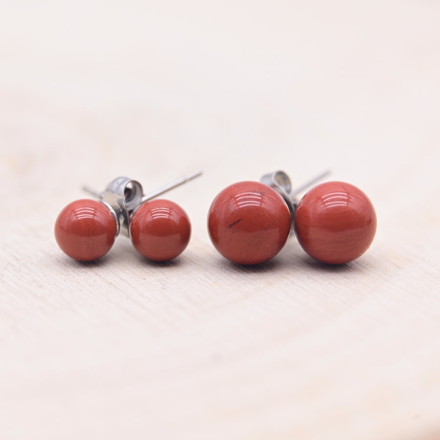 Boucles d'oreilles Jaspe Rouge "Vitalité"