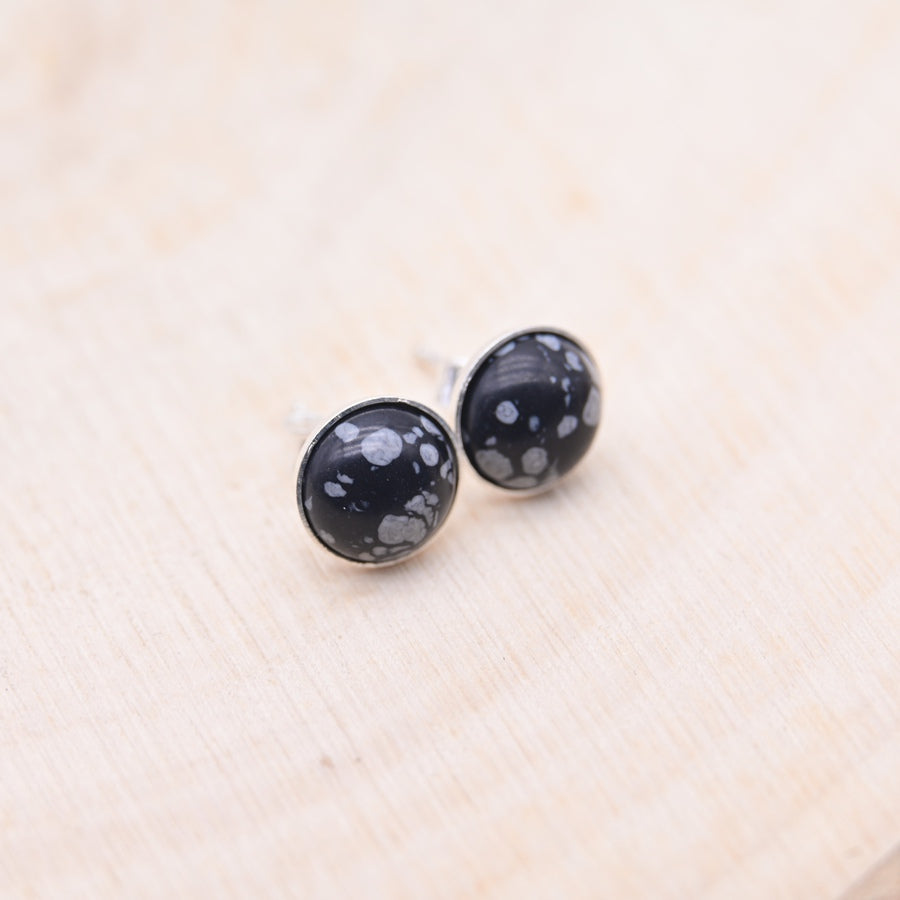 Boucles d'oreilles Obsidienne Mouchetée "Clarté et Protection" Argent 925