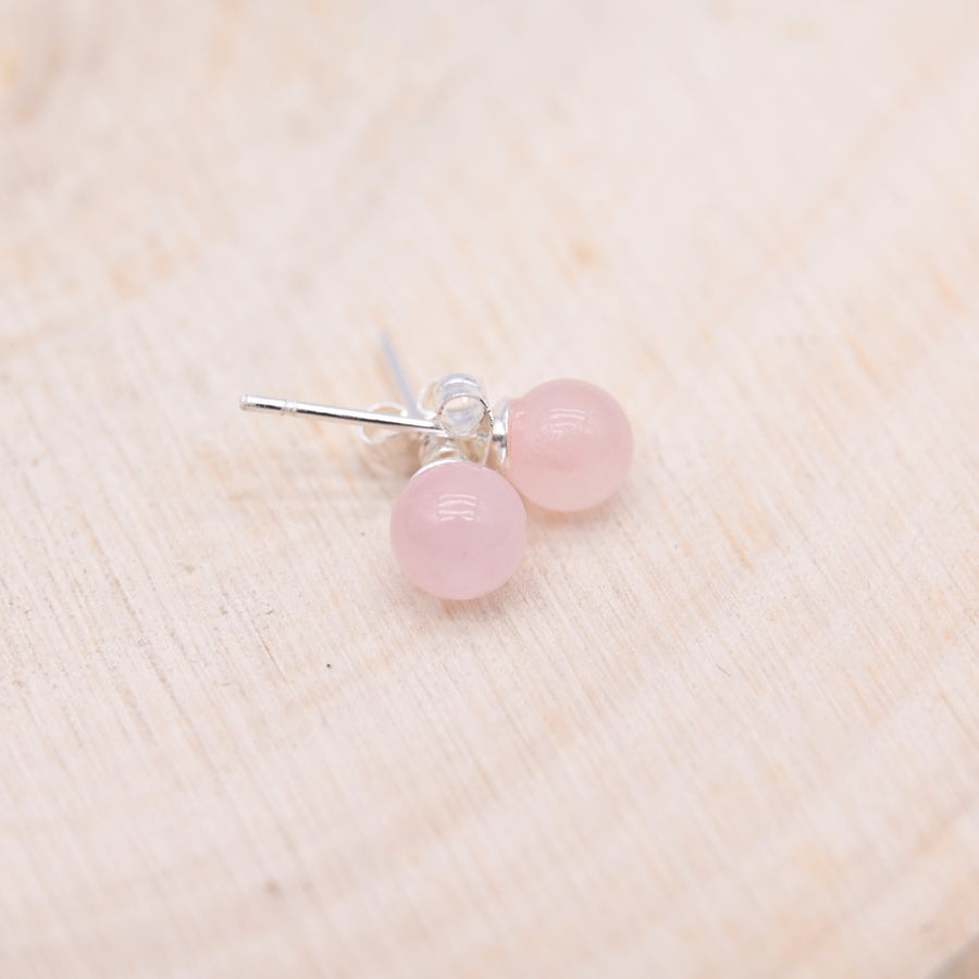 Boucles d'oreilles Quartz Rose "Amour"