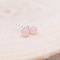 Boucles d'oreilles Quartz Rose "Amour"