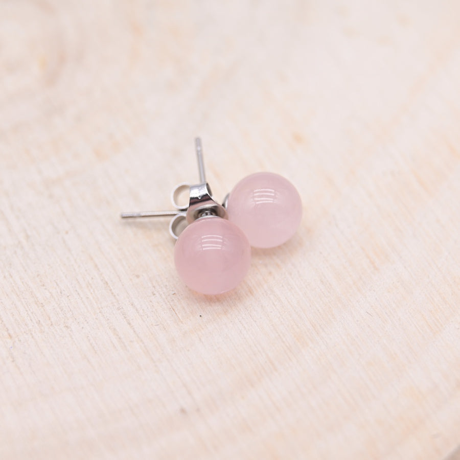 Boucles d'oreilles Quartz Rose "Amour"