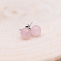 Boucles d'oreilles Quartz Rose "Amour"