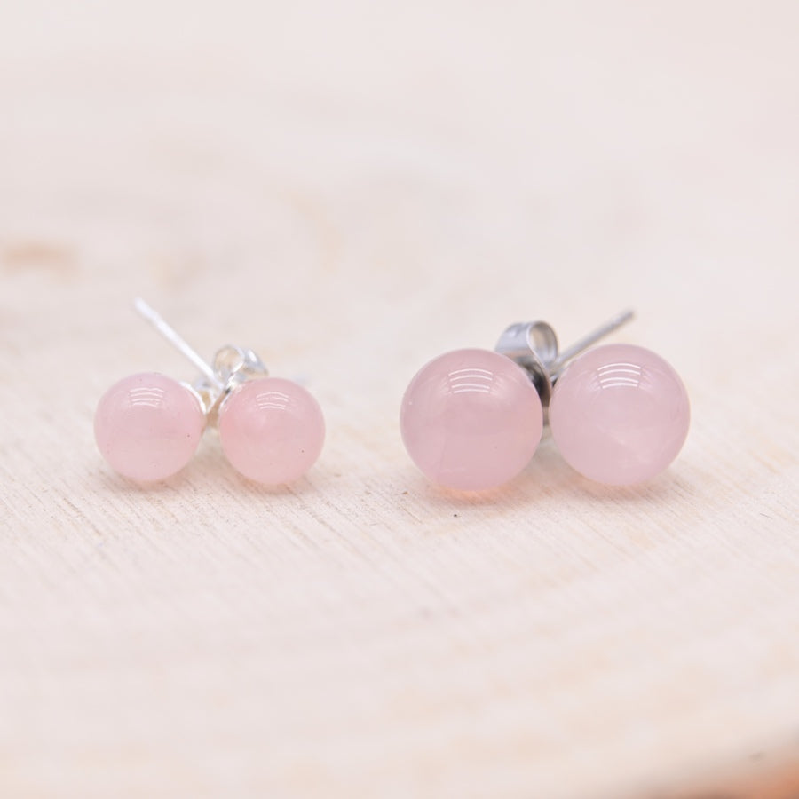 Boucles d'oreilles Quartz Rose "Amour"