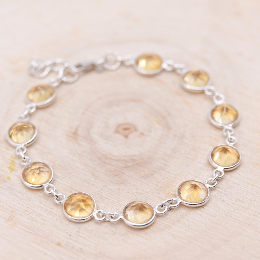 [RARE] Bracelet en Citrine Facetté - Argent 925