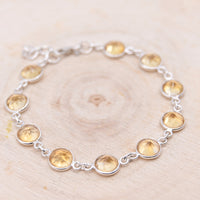 [RARE] Bracelet en Citrine Facetté - Argent 925