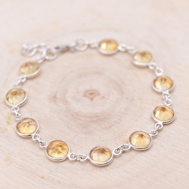 [RARE] Bracelet en Citrine Facetté - Argent 925