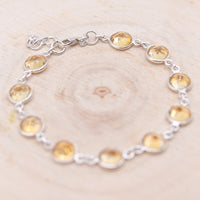 [RARE] Bracelet en Citrine Facetté - Argent 925