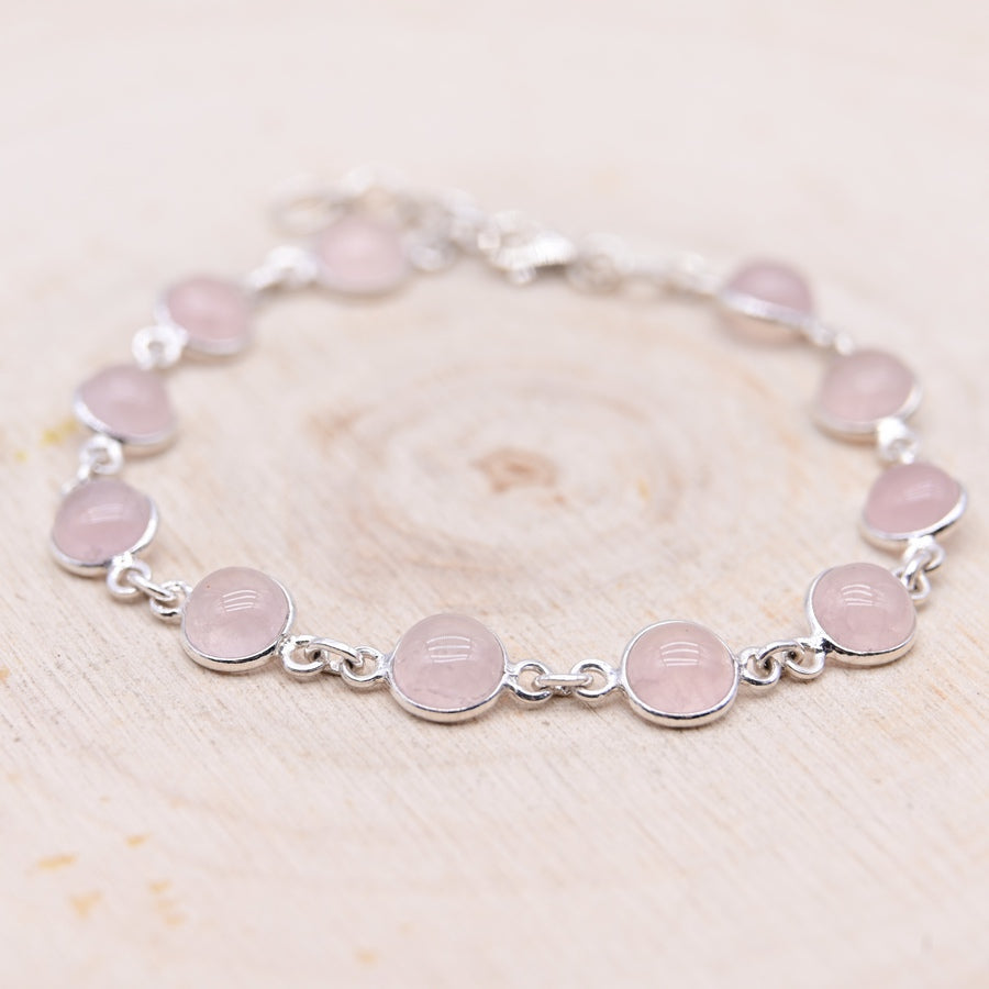 [RARE] Bracelet en Quartz Rose - Argent 925