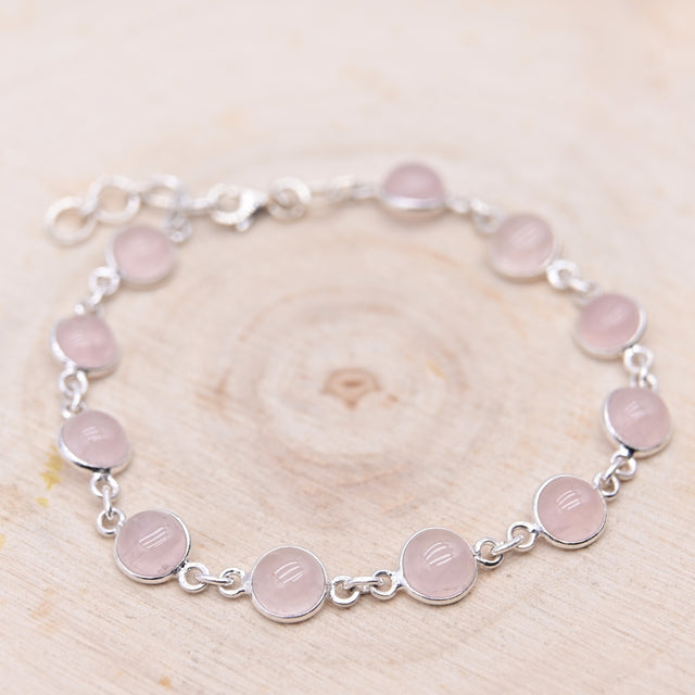 [RARE] Bracelet en Quartz Rose - Argent 925