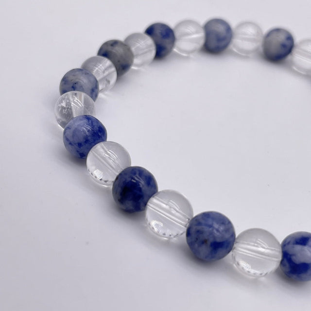 Bracelet Collection Tuuwa - Cristal de Roche et Quartz Bleu