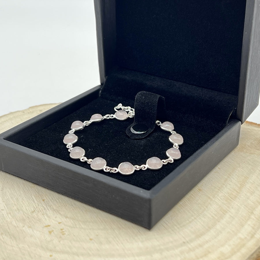 [RARE] Bracelet en Quartz Rose - Argent 925