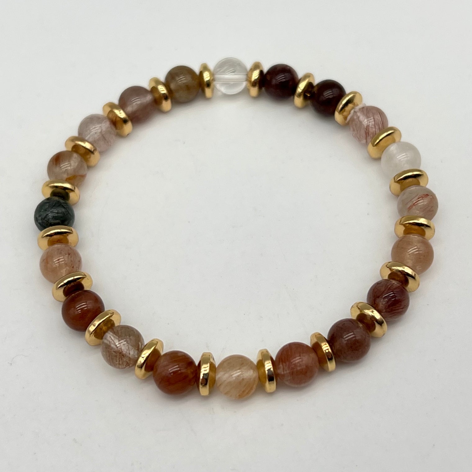 Bracelet Collection Gold "Chance" - Quartz Rutile Multicolore