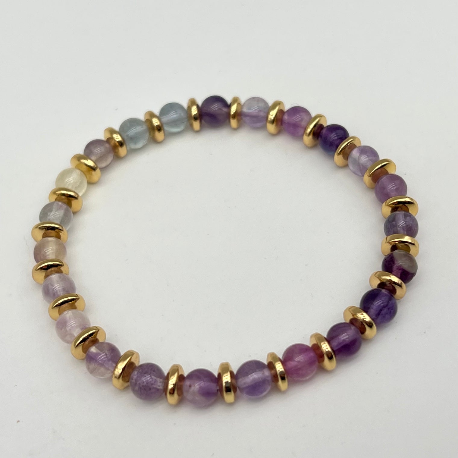 Bracelet Collection Gold "Créativité" - Fluorite Multicolore