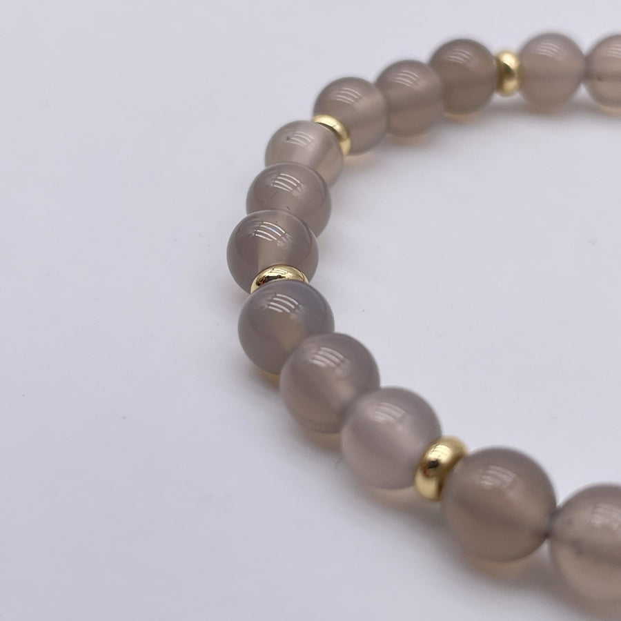 Bracelet Collection Gold "Change et Ancrage" - Agate Grise