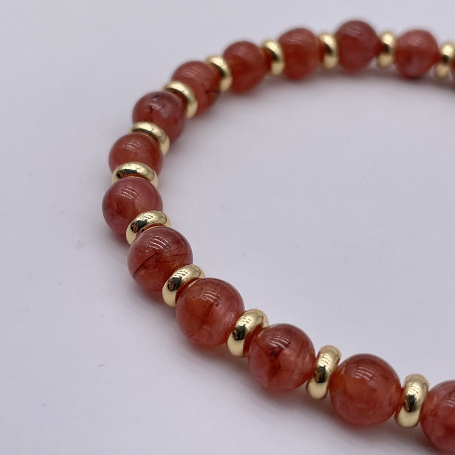 [RARE] Bracelet Collection Gold "Compassion" - Rhodochrosite