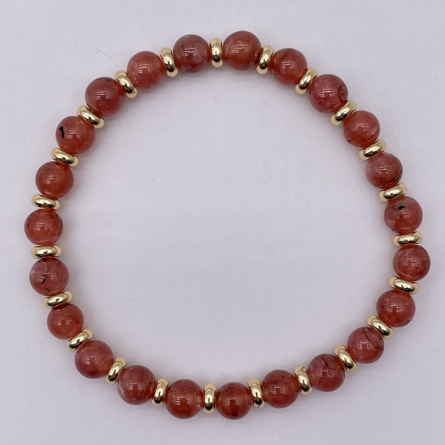 [RARE] Bracelet Collection Gold "Compassion" - Rhodochrosite