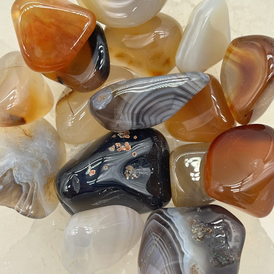 Lot de Pierres Roulées Agate du Botswana "Ancrage Apaisant" - 30g