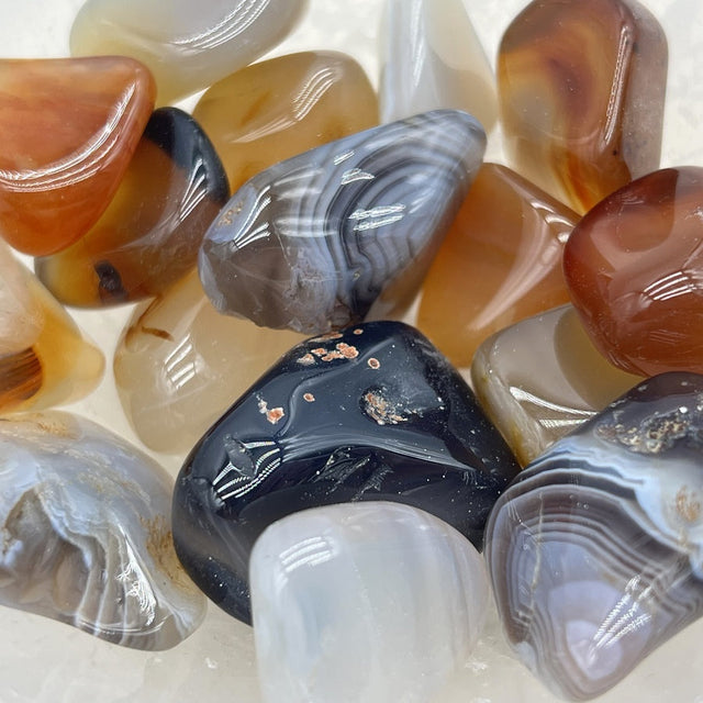 Lot de Pierres Roulées Agate du Botswana "Ancrage Apaisant" - 30g