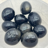 Lot de Pierres Roulées Obsidienne Dorée "Armure Dorée" - 30g