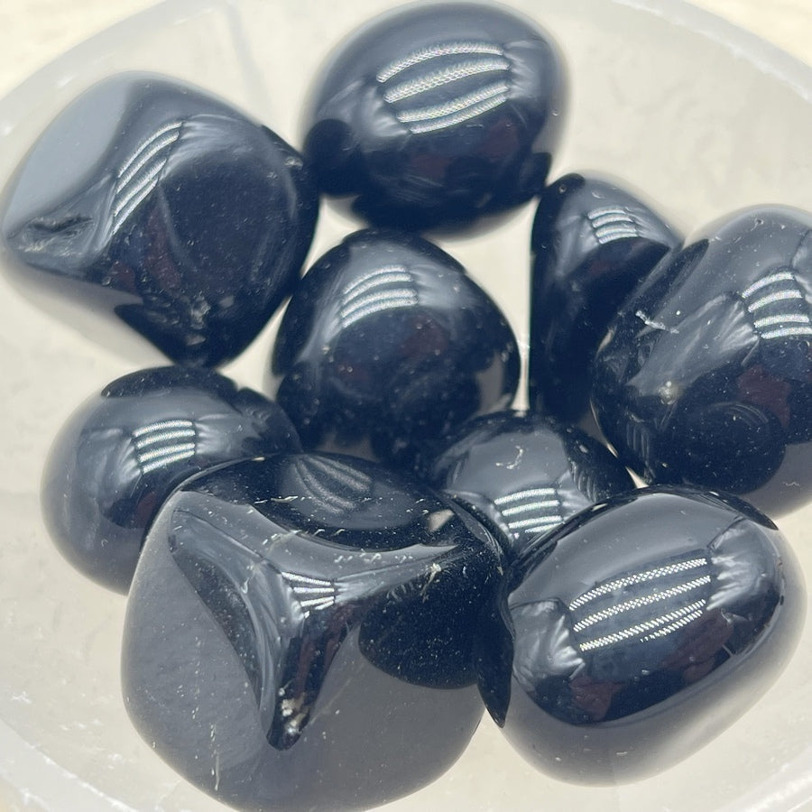 Lot de Pierres Roulées Obsidienne Noire "Armure" - 30g