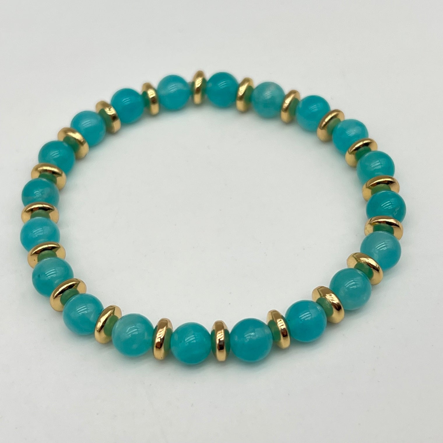 Bracelet Collection Gold "Bonheur" - Amazonite des Etats-Unis