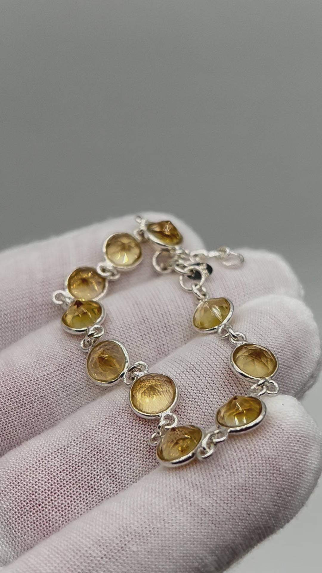 [RARE] Bracelet en Citrine Facetté - Argent 925