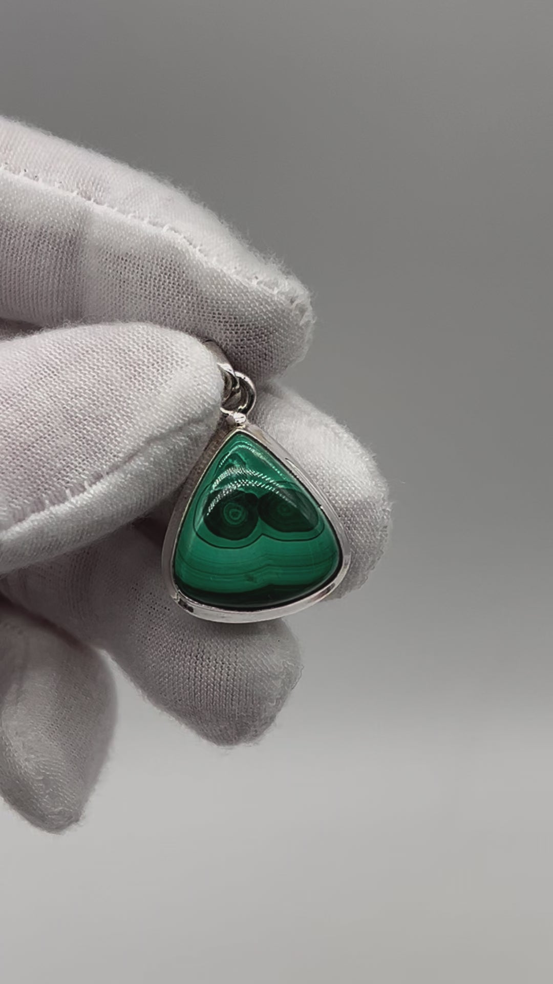 [RARE] Pendentif en Malachite - Argent 925 - PMALAEXTRA002